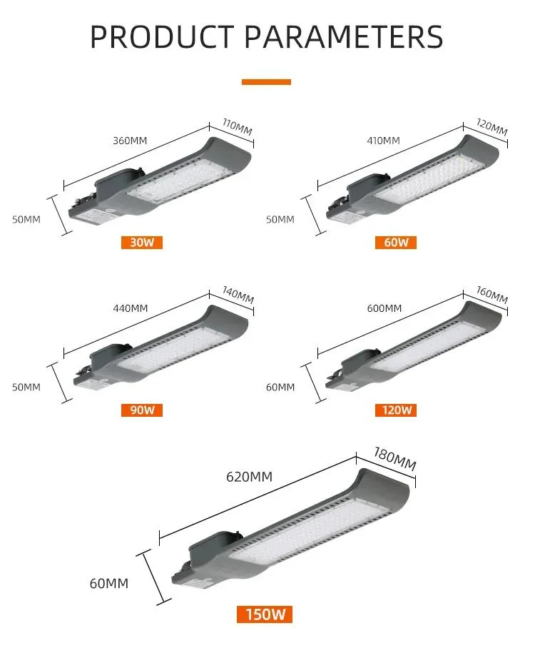 High Lumen Waterproof IP65 Outdoor SMD LED Street Light