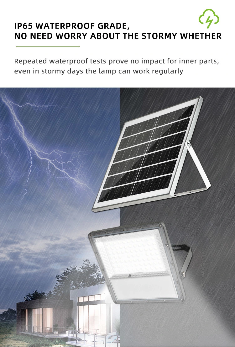 Outdoor Energy Saving High Power Project Waterproof Solar Panel LED Slim Floodlight 100W 200W 300W 400W Flood Light